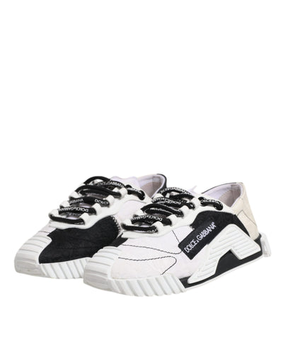 Dolce &amp; Gabbana Witte Zwarte NS1 Lage Sneakers Schoenen