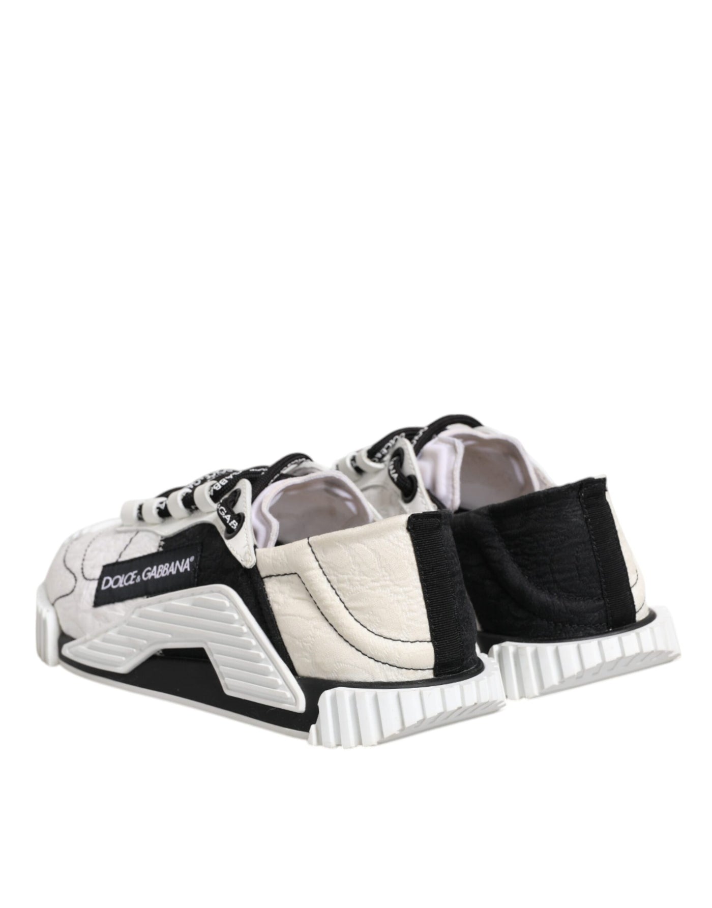 Dolce &amp; Gabbana Witte Zwarte NS1 Lage Sneakers Schoenen