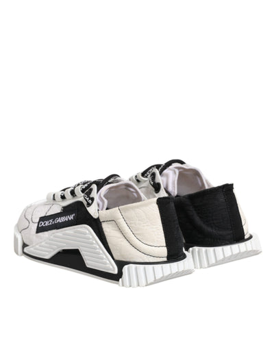 Dolce &amp; Gabbana Witte Zwarte NS1 Lage Sneakers Schoenen