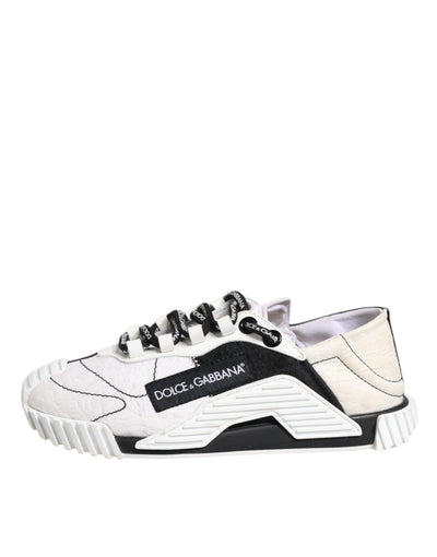 Dolce &amp; Gabbana Witte Zwarte NS1 Lage Sneakers Schoenen