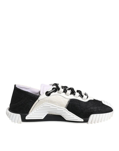 Dolce &amp; Gabbana Witte Zwarte NS1 Lage Sneakers Schoenen