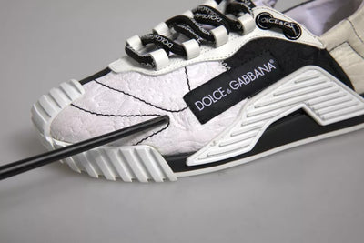 Dolce &amp; Gabbana Witte Zwarte NS1 Lage Sneakers Schoenen