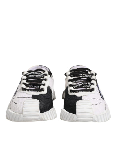 Dolce &amp; Gabbana Witte Zwarte NS1 Lage Sneakers Schoenen