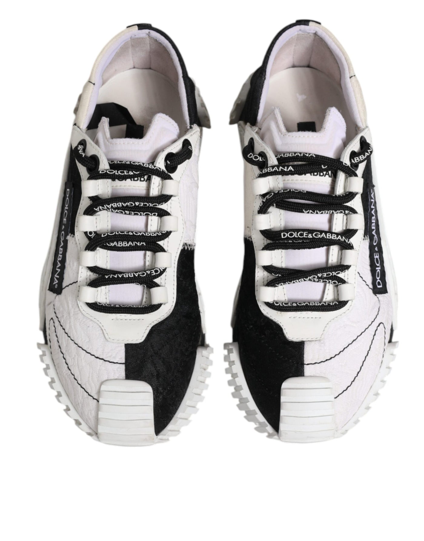 Dolce &amp; Gabbana Witte Zwarte NS1 Lage Sneakers Schoenen