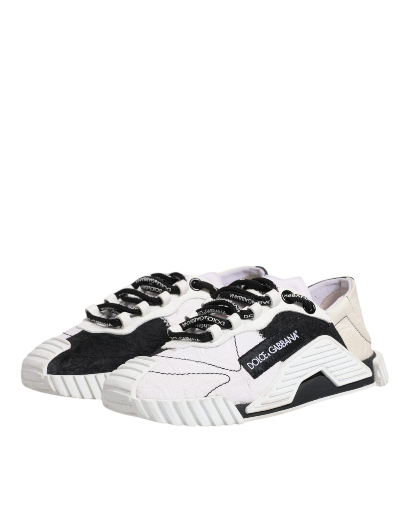 Dolce &amp; Gabbana Witte Zwarte NS1 Lage Sneakers Schoenen