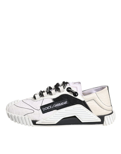 Dolce &amp; Gabbana Witte Zwarte NS1 Lage Sneakers Schoenen