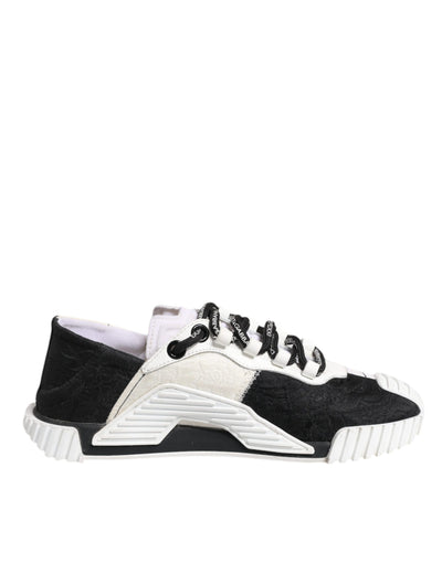 Dolce &amp; Gabbana Witte Zwarte NS1 Lage Sneakers Schoenen
