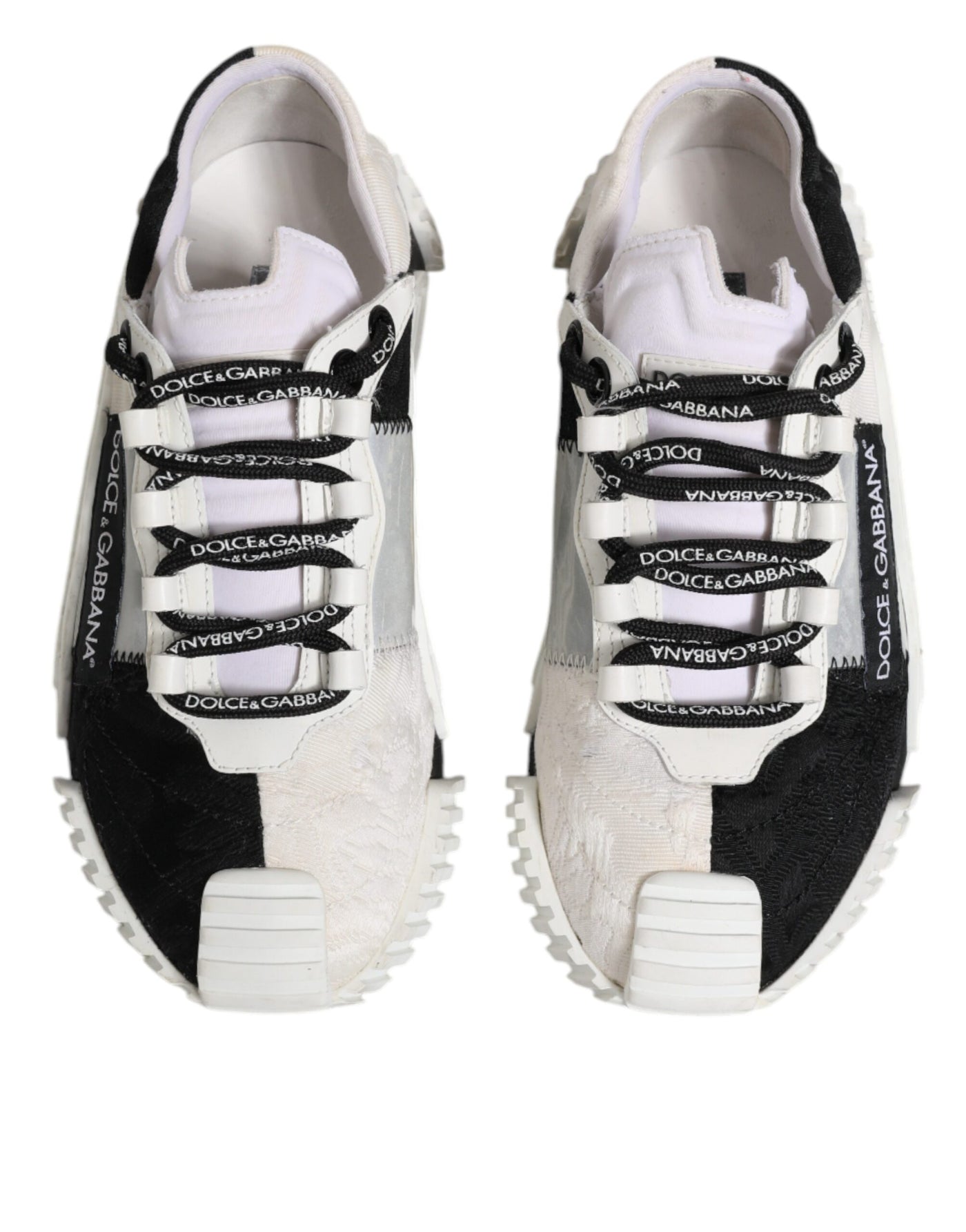 Dolce &amp; Gabbana Witte Zwarte NS1 Lage Sneakers Schoenen