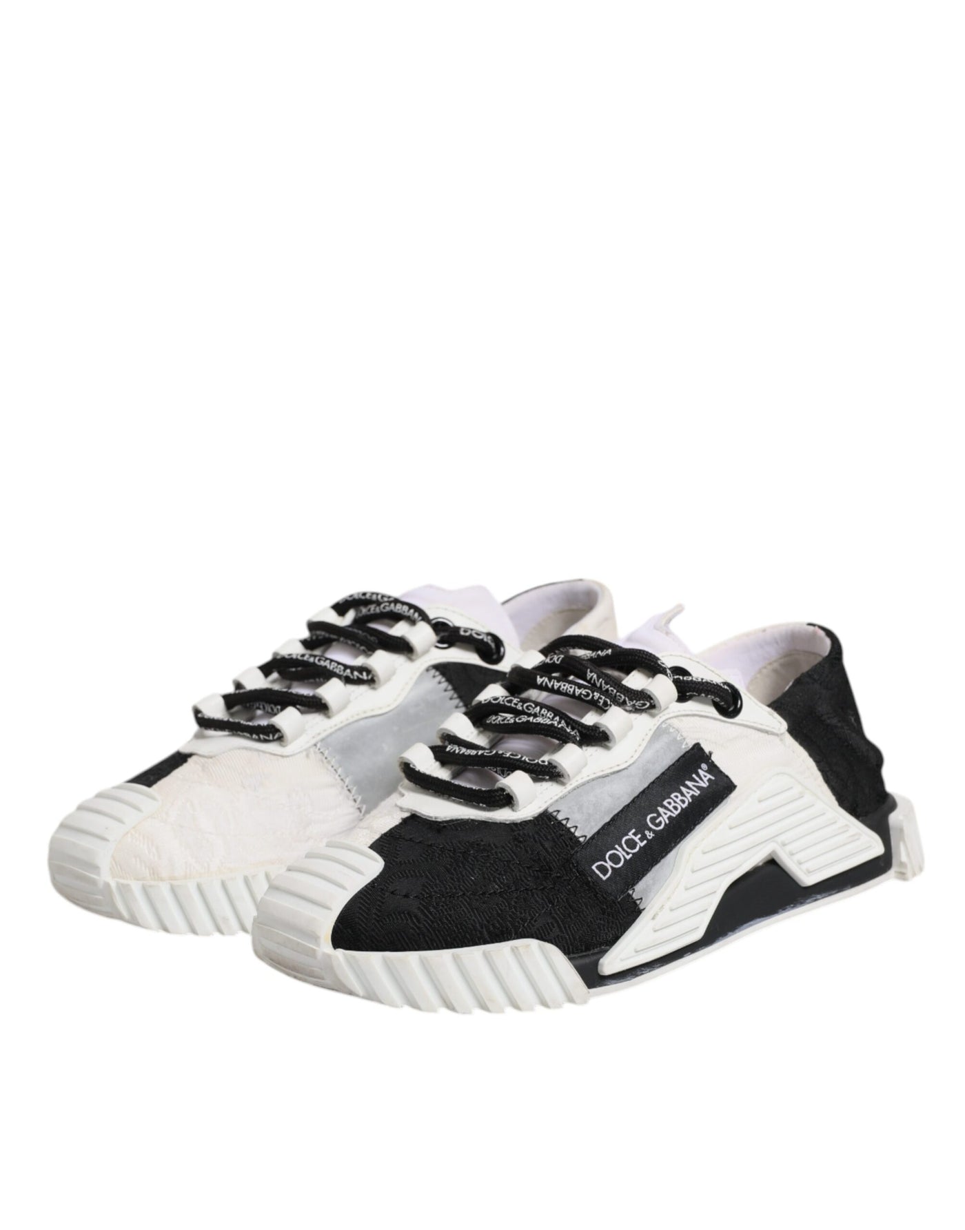 Dolce &amp; Gabbana Witte Zwarte NS1 Lage Sneakers Schoenen