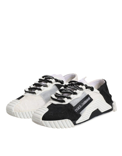 Dolce &amp; Gabbana Witte Zwarte NS1 Lage Sneakers Schoenen