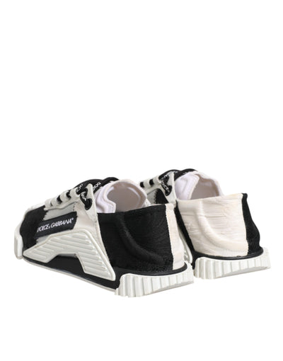 Dolce &amp; Gabbana Witte Zwarte NS1 Lage Sneakers Schoenen