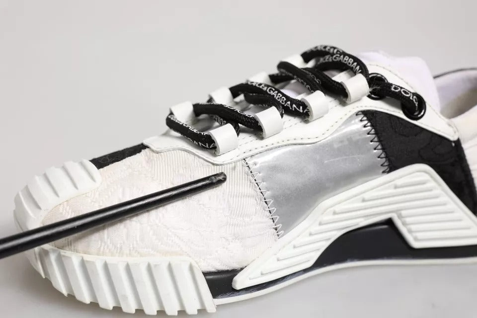 Dolce &amp; Gabbana Witte Zwarte NS1 Lage Sneakers Schoenen