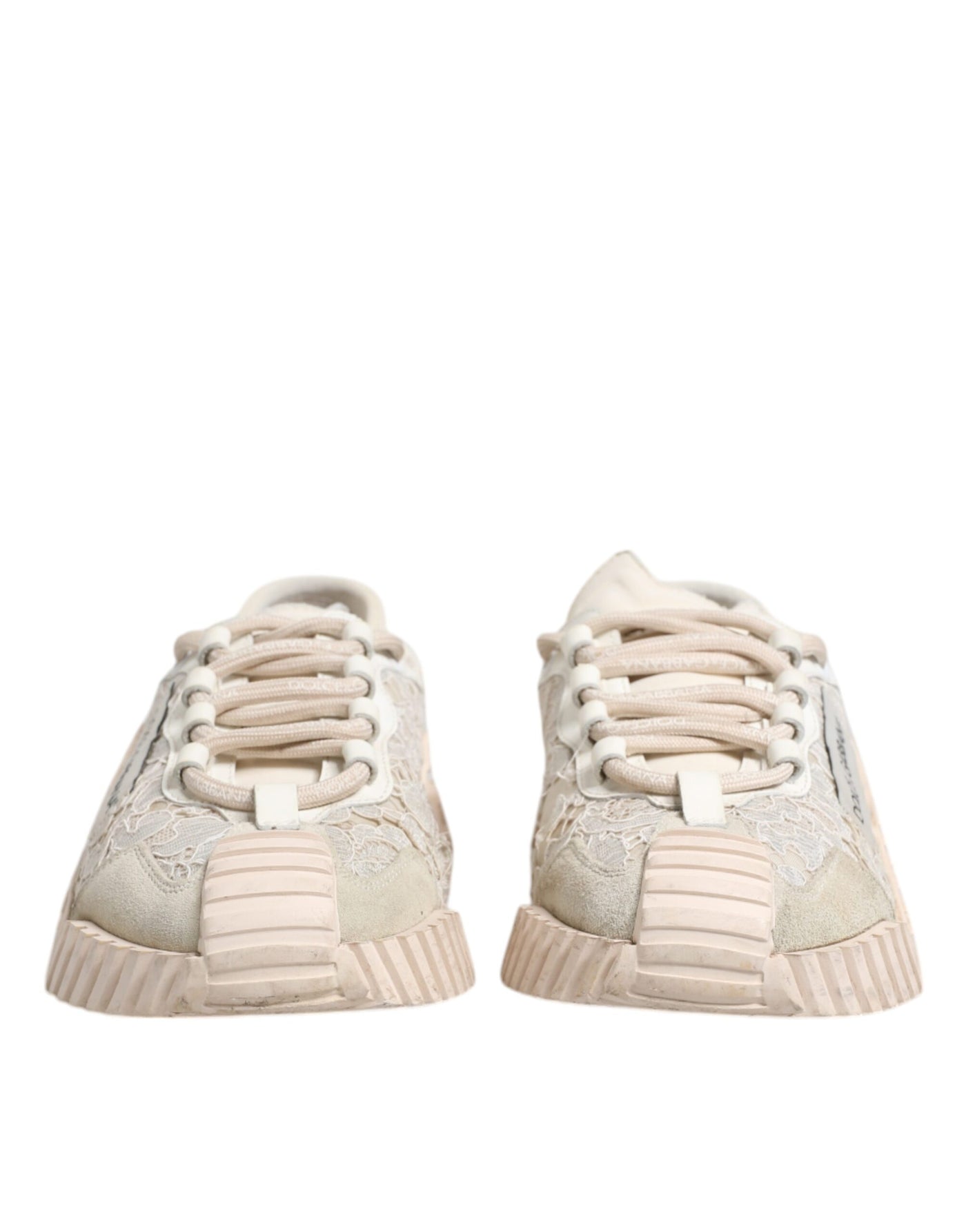 Dolce &amp; Gabbana Witte Veter NS1 Lage Top Sneaker Sportschoenen