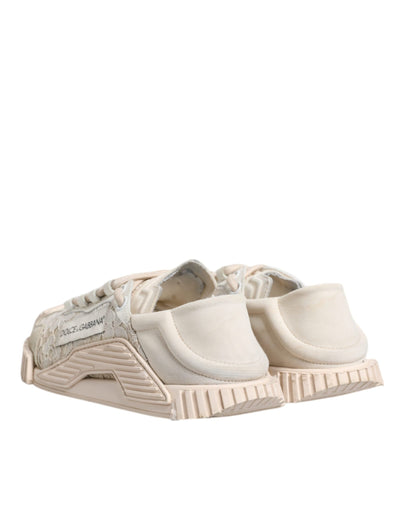 Dolce &amp; Gabbana Witte Veter NS1 Lage Top Sneaker Sportschoenen