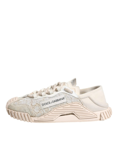 Dolce &amp; Gabbana Witte Veter NS1 Lage Top Sneaker Sportschoenen