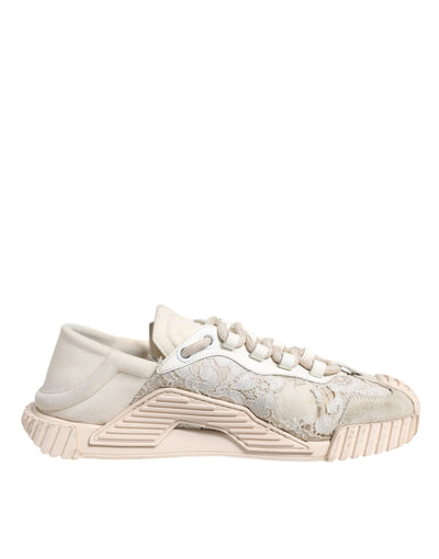 Dolce &amp; Gabbana Witte Veter NS1 Lage Top Sneaker Sportschoenen