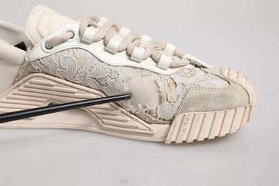 Dolce &amp; Gabbana Witte Veter NS1 Lage Top Sneaker Sportschoenen