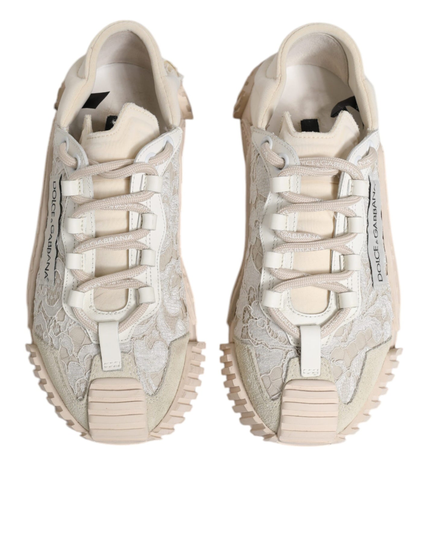 Dolce &amp; Gabbana Witte Veter NS1 Lage Top Sneaker Sportschoenen