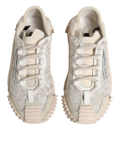 Dolce &amp; Gabbana Witte Veter NS1 Lage Top Sneaker Sportschoenen