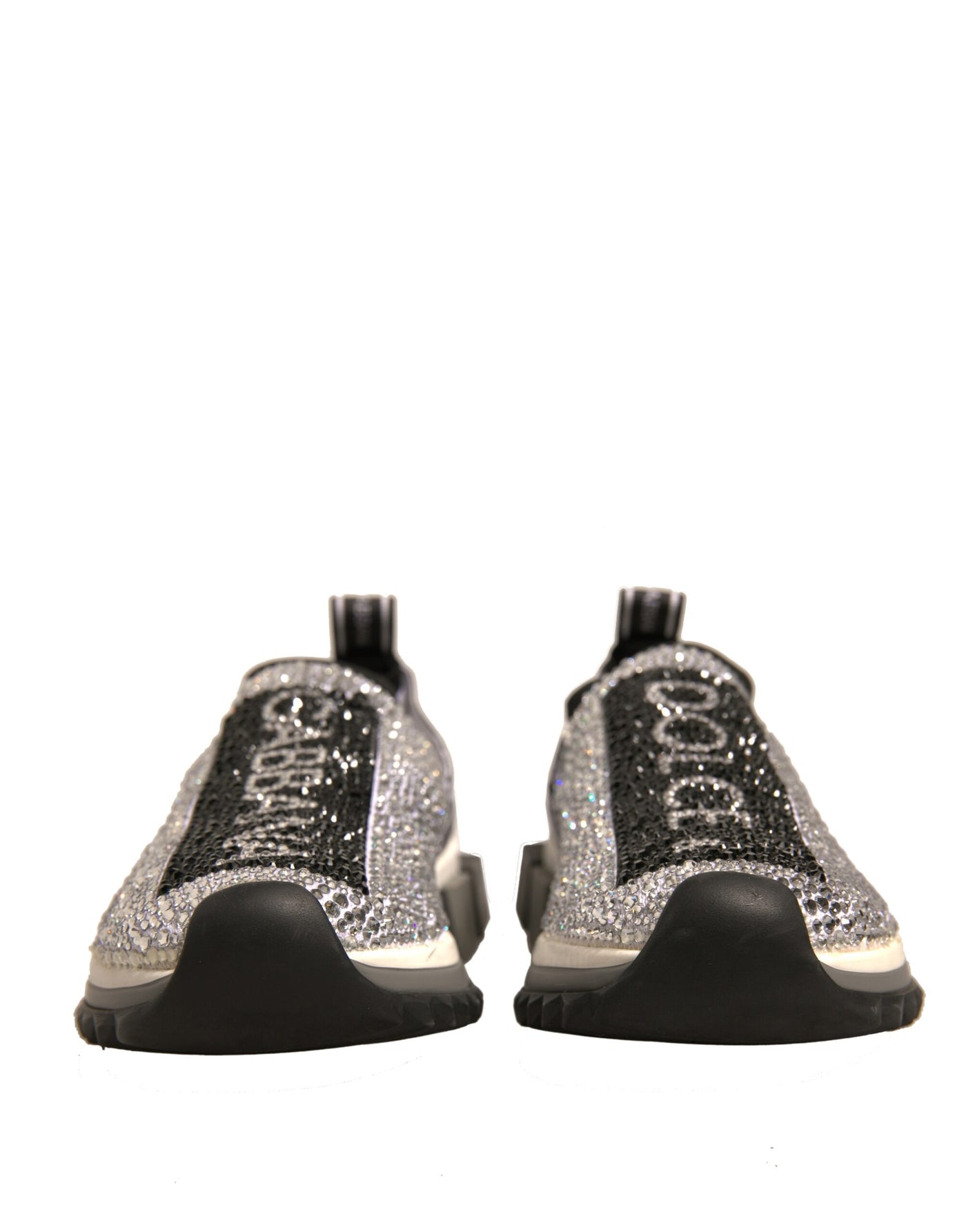 Dolce &amp; Gabbana Zilveren Strass Sorrento Sneakers Schoenen
