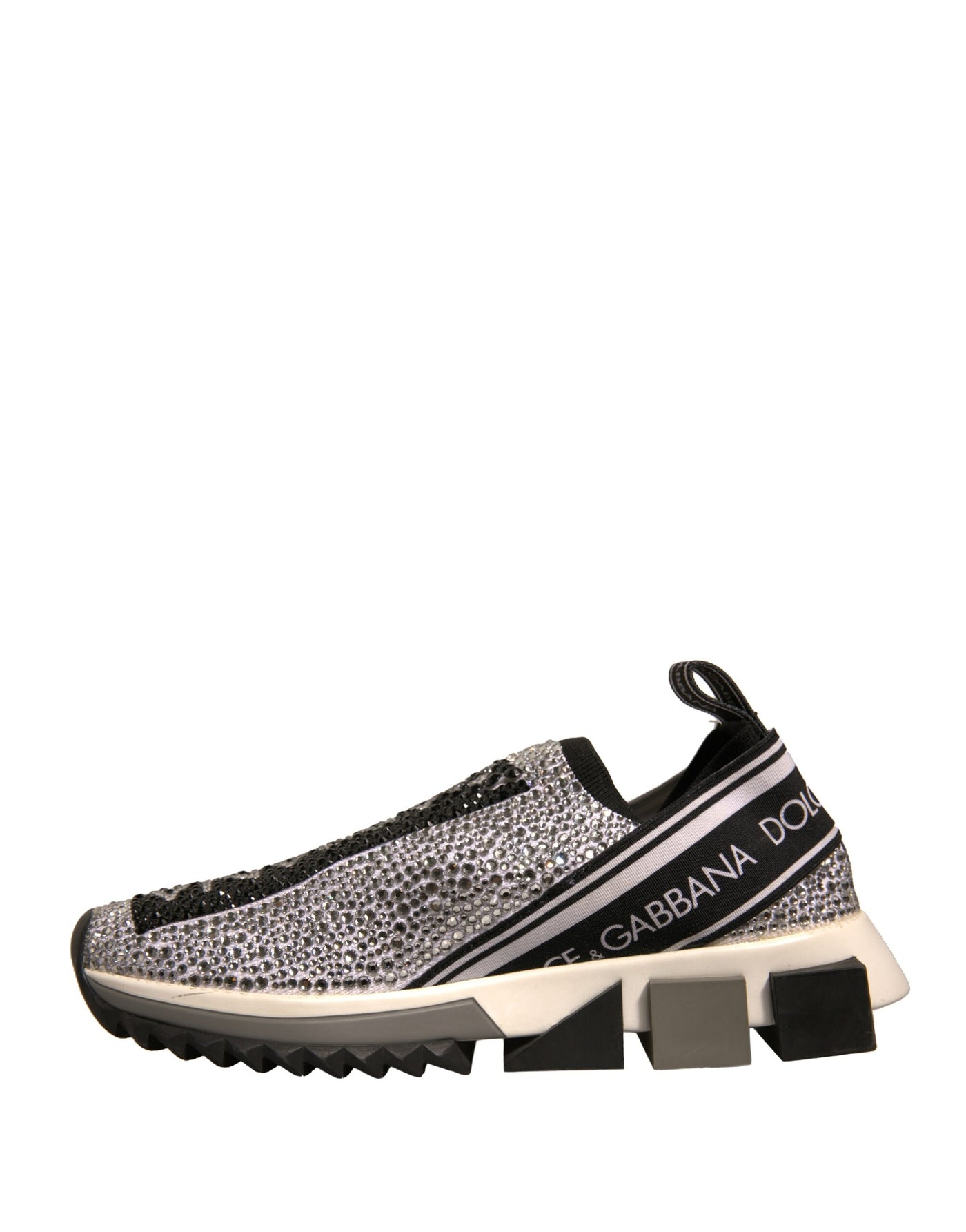 Dolce &amp; Gabbana Zilveren Strass Sorrento Sneakers Schoenen