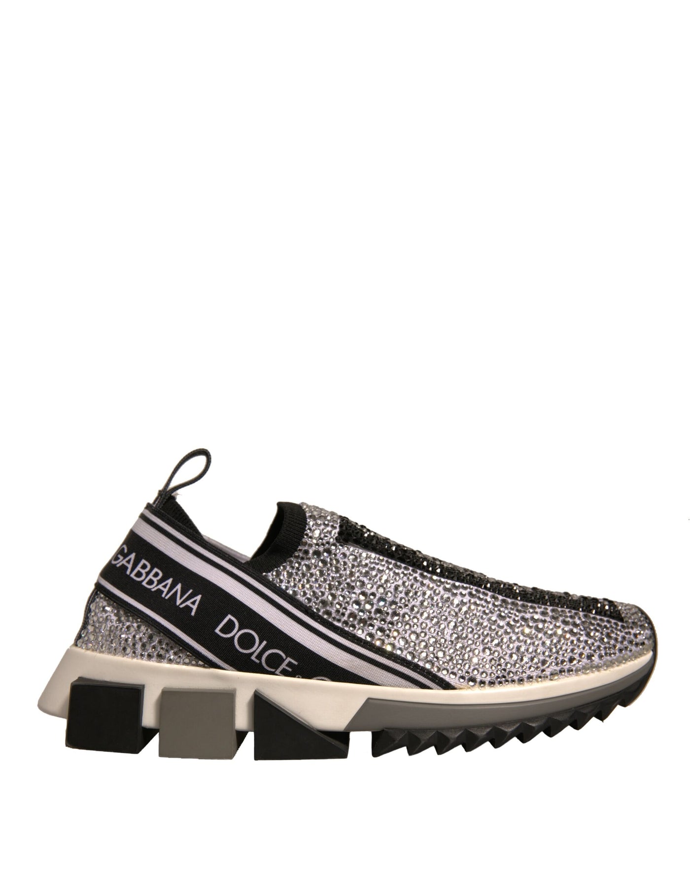 Dolce &amp; Gabbana Zilveren Strass Sorrento Sneakers Schoenen