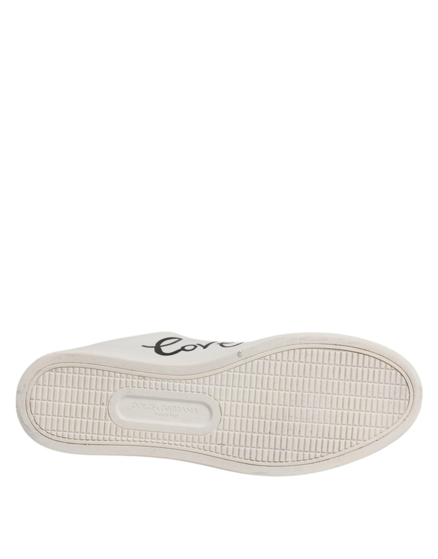 Dolce &amp; Gabbana Witte Leren Sneakers met Hartversiering