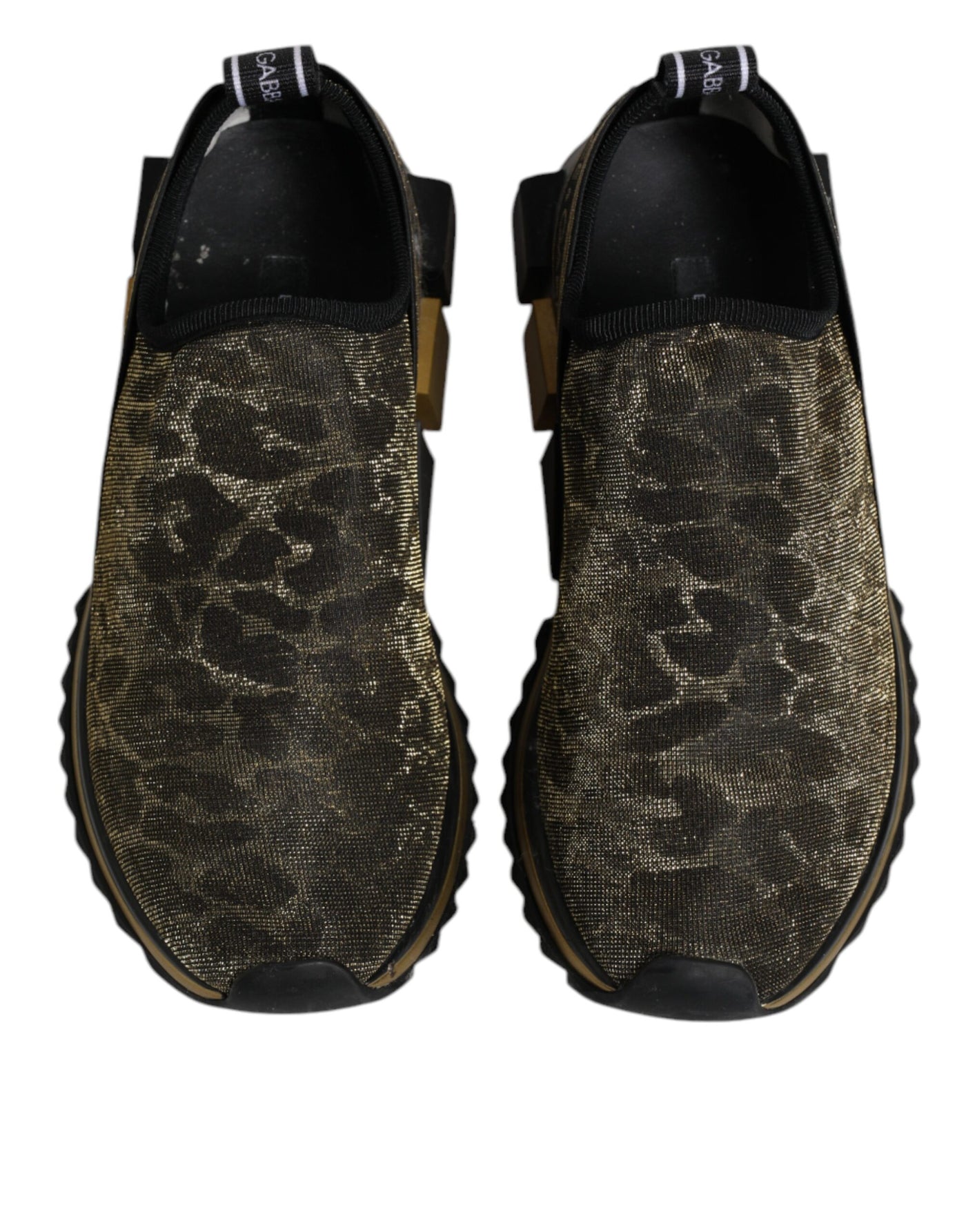 Dolce &amp; Gabbana Gold Glitter Leopard Sorrento Sneakers Schoenen