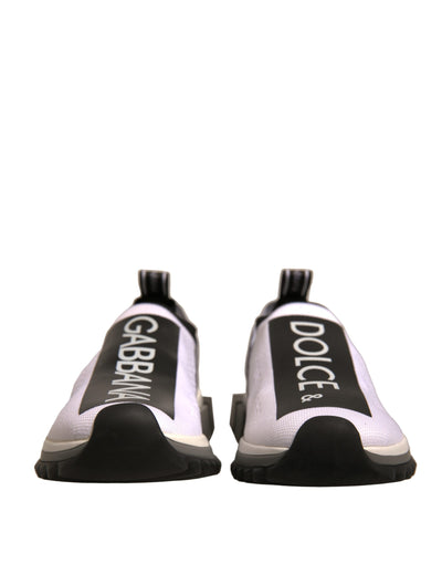 Dolce &amp; Gabbana Witte Zwarte Slip On Sorrento Sneakers Schoenen