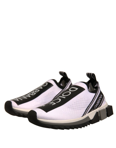 Dolce &amp; Gabbana Witte Zwarte Slip On Sorrento Sneakers Schoenen