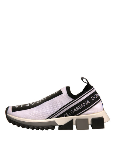 Dolce &amp; Gabbana Witte Zwarte Slip On Sorrento Sneakers Schoenen