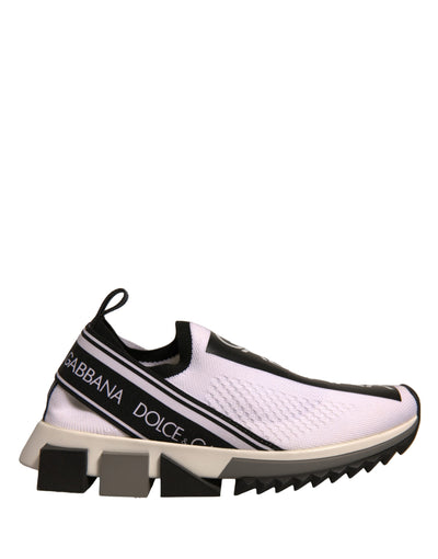 Dolce &amp; Gabbana Witte Zwarte Slip On Sorrento Sneakers Schoenen