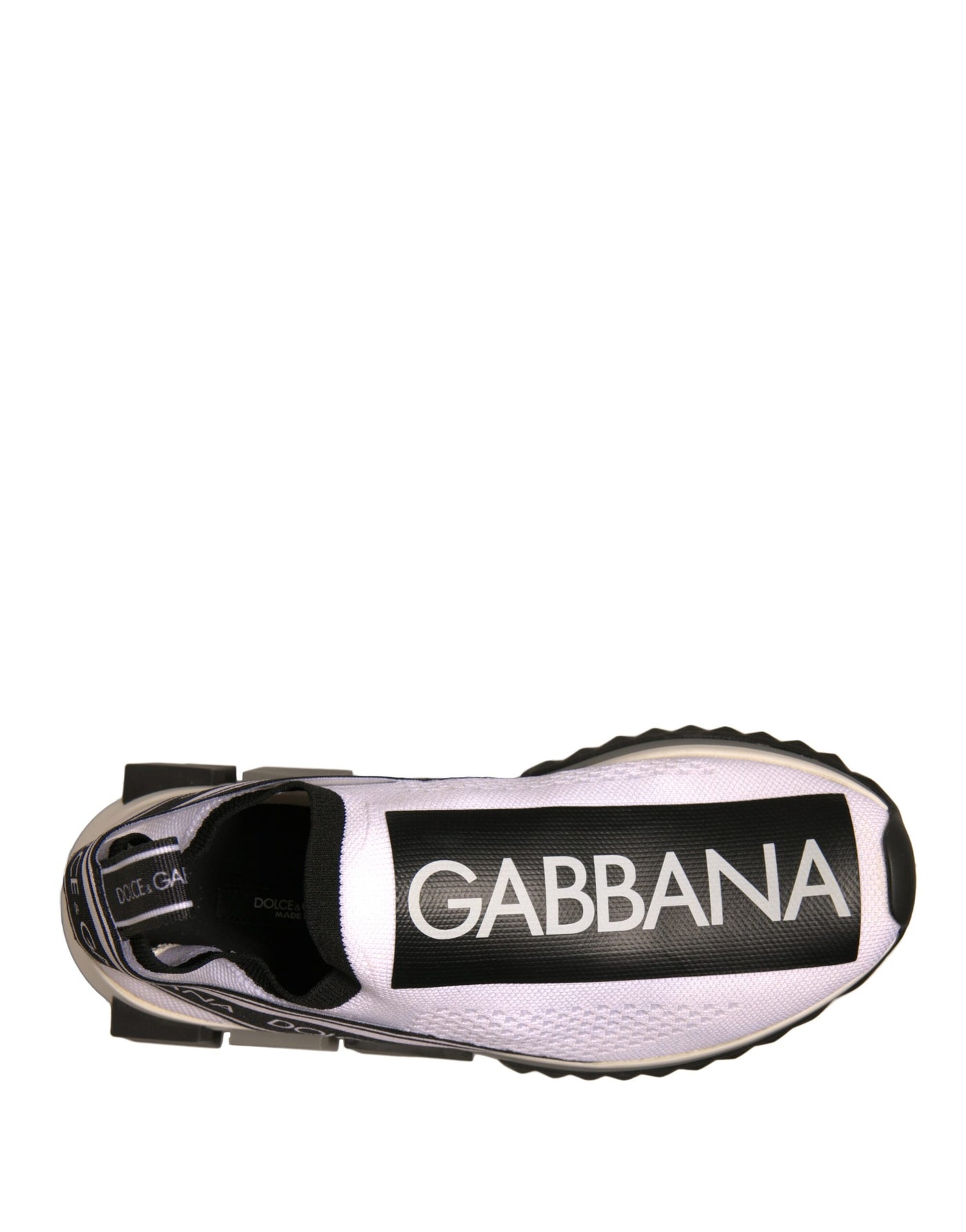 Dolce &amp; Gabbana Witte Zwarte Slip On Sorrento Sneakers Schoenen