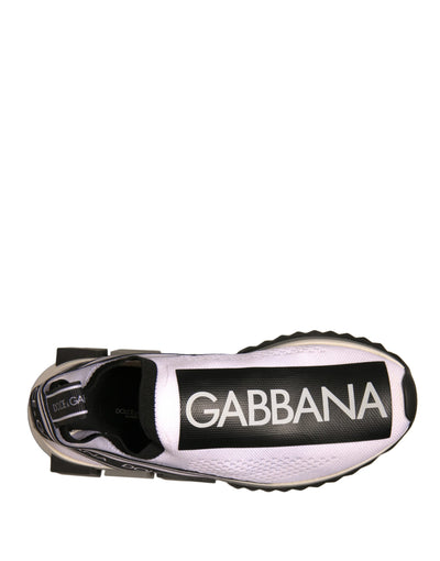Dolce &amp; Gabbana Witte Zwarte Slip On Sorrento Sneakers Schoenen