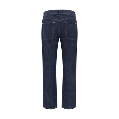 7FOR Blue Cotton Straight-Leg Jeans
