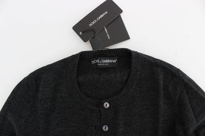 Dolce &amp; Gabbana Grijze Wollen Vest met Knoopjes