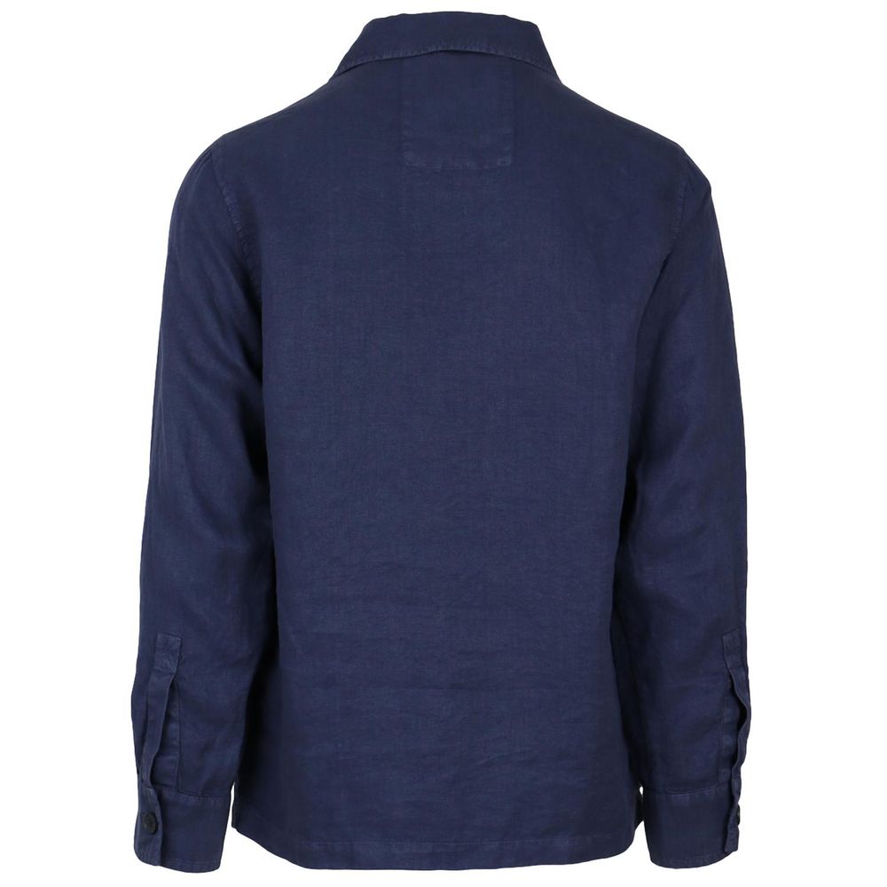 AT.P.CO Blauw linnen overhemd