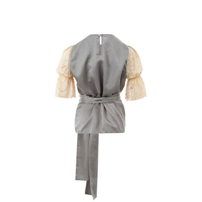 Lardini elegante veelkleurige zijde-linnen top