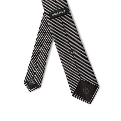 Cravates et nœud papillon en soie noire Giorgio Armani