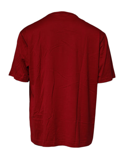 T-shirt ras du cou en coton à logo rouge Dolce &amp; Gabbana
