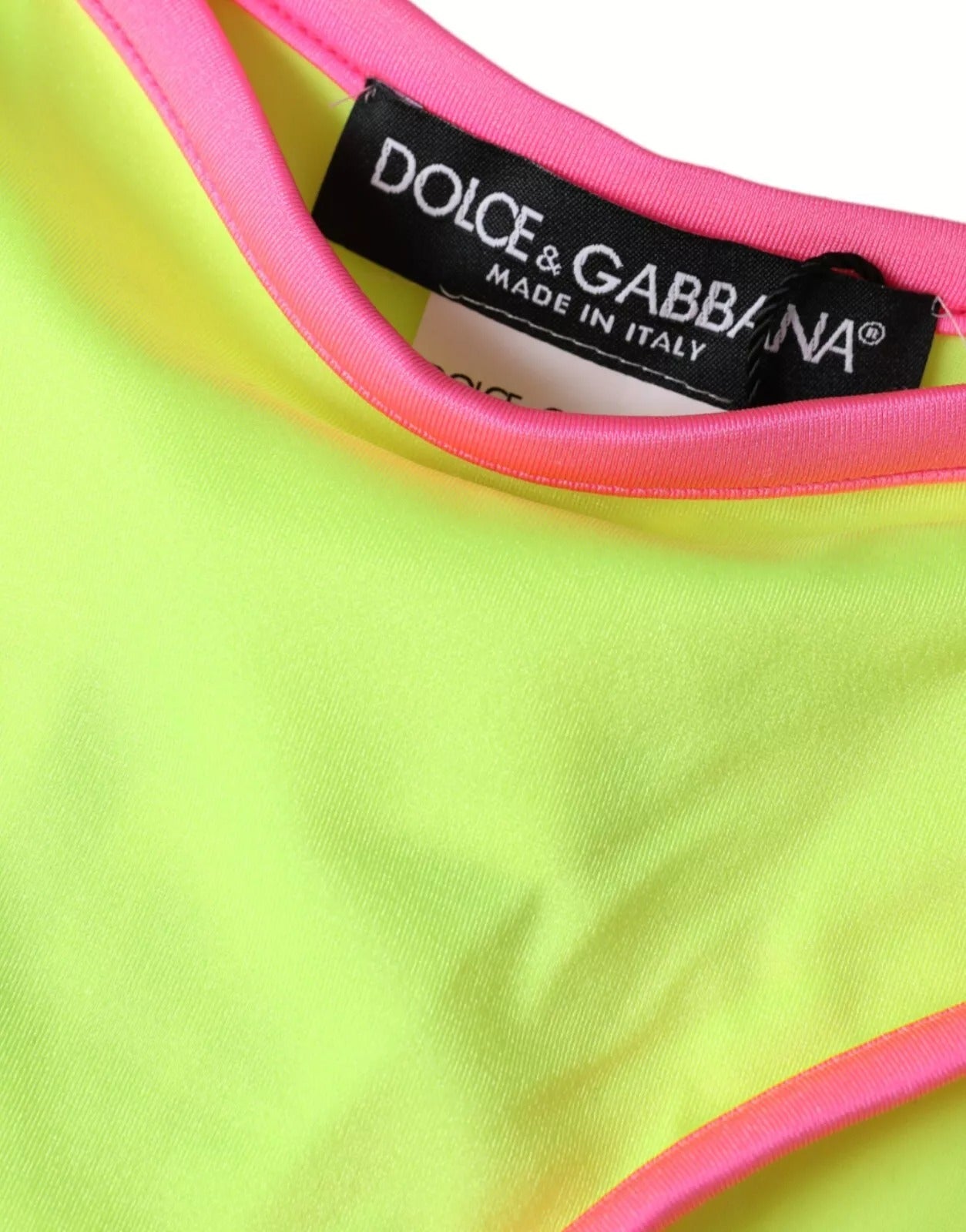 Dolce &amp; Gabbana Bas de maillot de bain en nylon jaune et rose