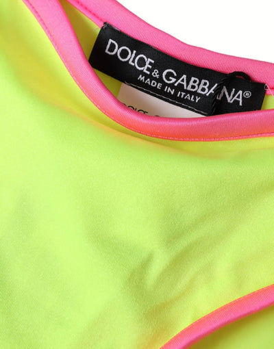 Dolce &amp; Gabbana Bas de maillot de bain en nylon jaune et rose