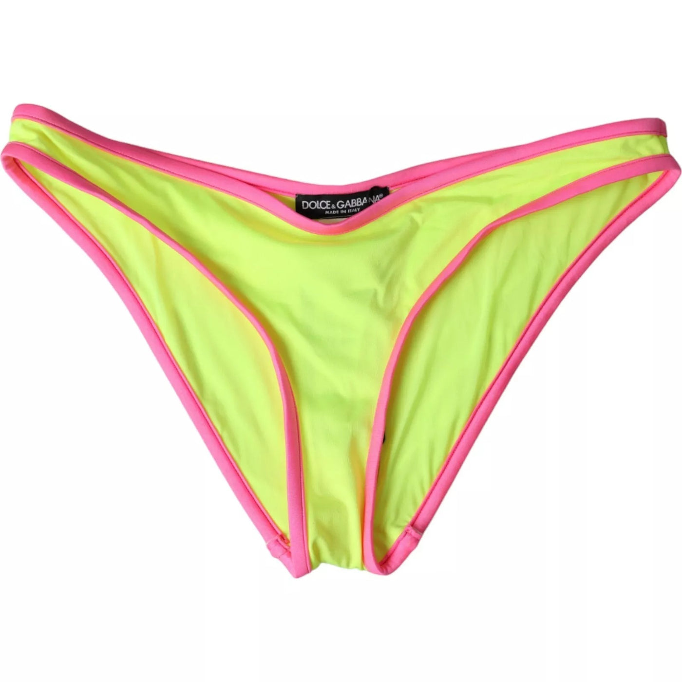 Dolce &amp; Gabbana Bas de maillot de bain en nylon jaune et rose