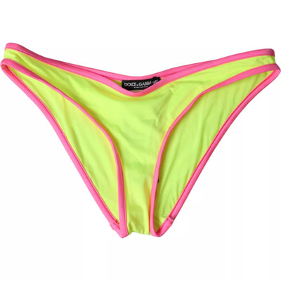 Dolce &amp; Gabbana Bas de maillot de bain en nylon jaune et rose