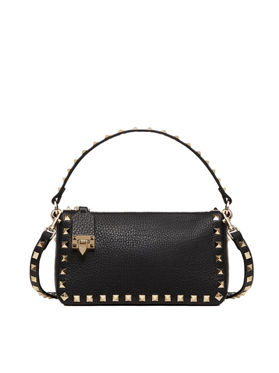 Valentino Garavani Zwarte Granaat Kalfsleren Kleine Rockstud Schoudertas