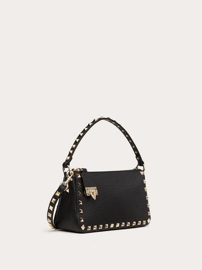 Valentino Garavani Zwarte Granaat Kalfsleren Kleine Rockstud Schoudertas