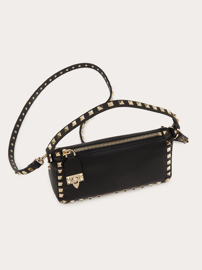 Valentino Garavani Zwarte Granaat Kalfsleren Kleine Rockstud Schoudertas