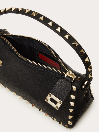 Valentino Garavani Zwarte Granaat Kalfsleren Kleine Rockstud Schoudertas