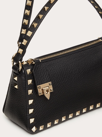 Valentino Garavani Zwarte Granaat Kalfsleren Kleine Rockstud Schoudertas