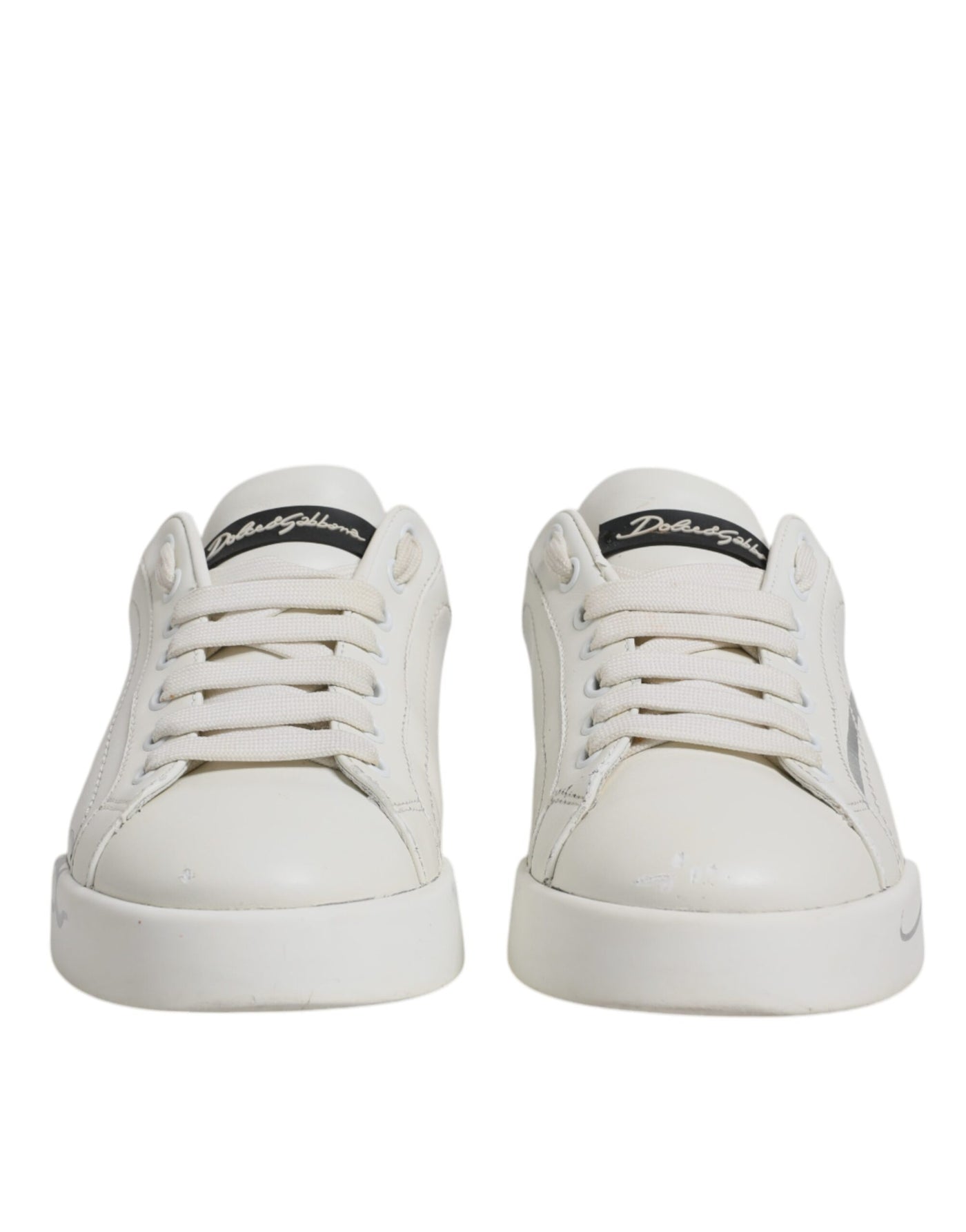 Dolce &amp; Gabbana Wit Zwart Logo Portofino Heren Sneakers